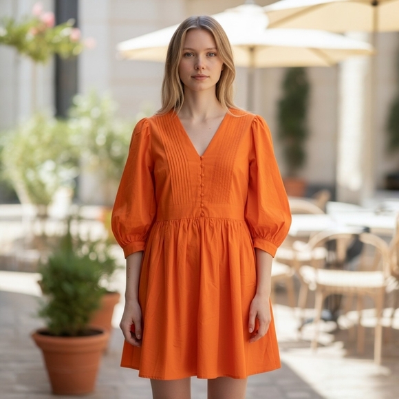 Showpo. Dresses & Skirts - Showpo. Zandra Puff Sleeve Poplin Mini Dress